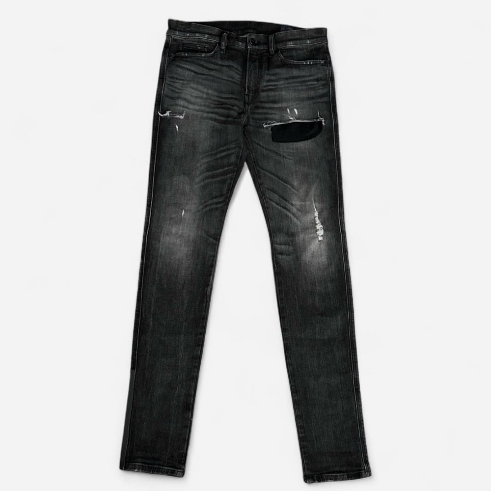 Diesel D-Reeft-T Black Washed Skinny Jeans with Distressed Details Sz 30 (33x33)